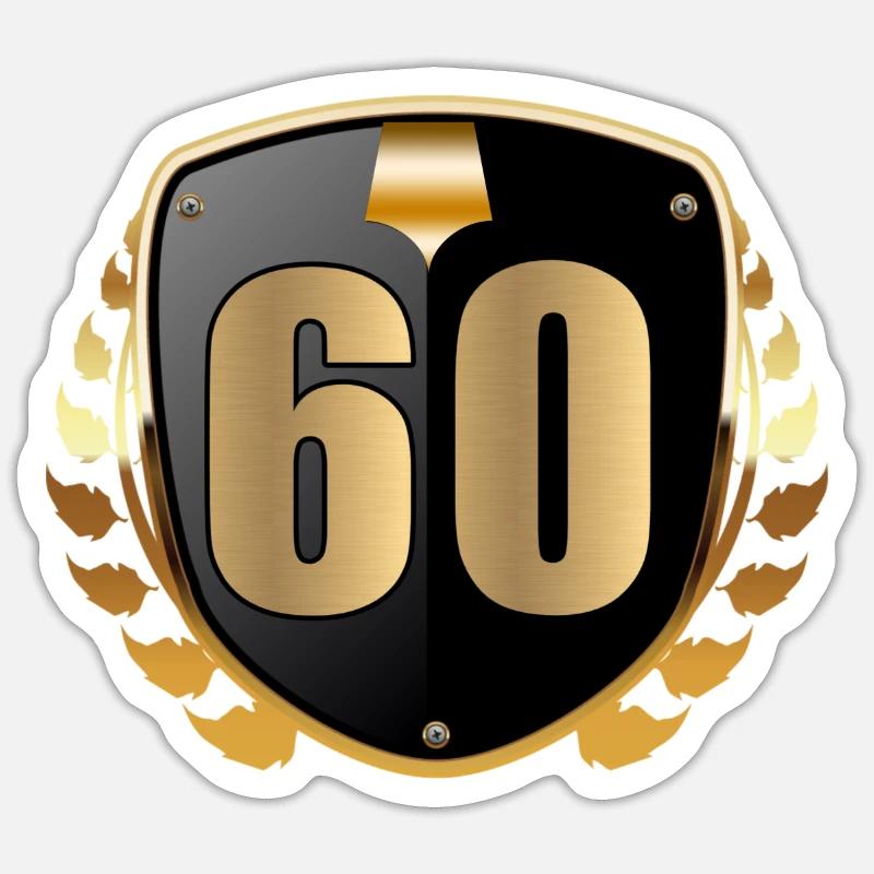 60. Geburtstag - Sticker Größe S (10 x 10 cm) - Mattweiß