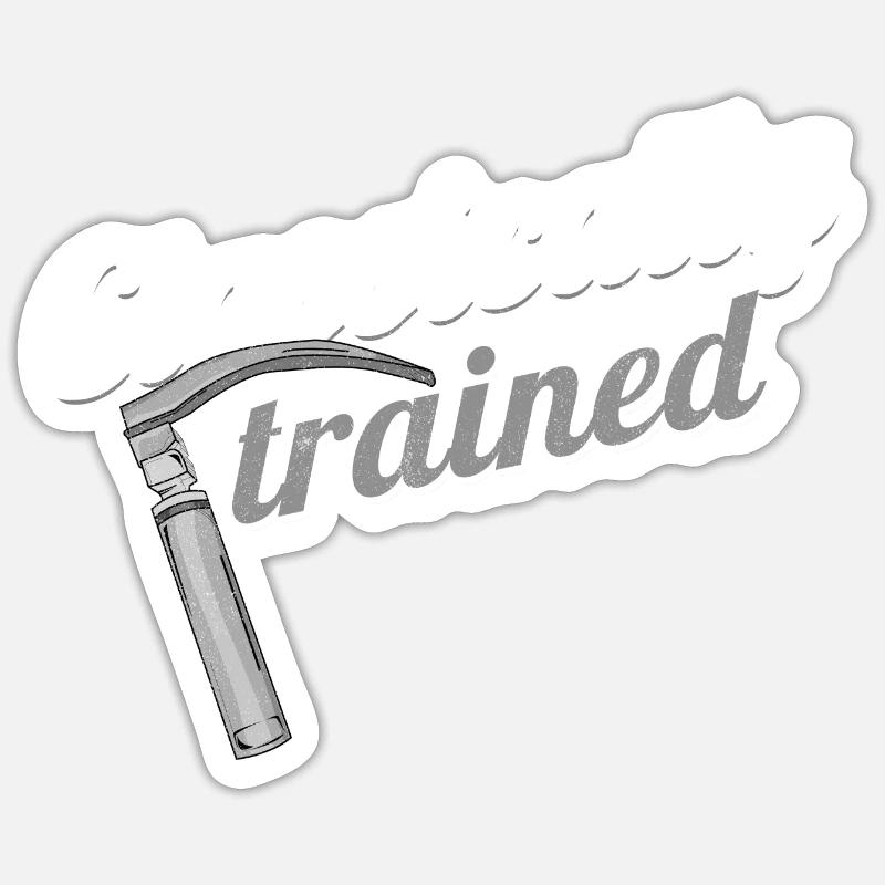 Classically Trained Laryngoscope Anesthetist - Sticker size S (10 x 10 cm) - white matte