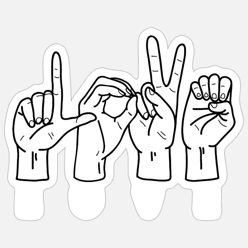 Dear Sign Language - Sticker size S (10 x 10 cm) - white matte