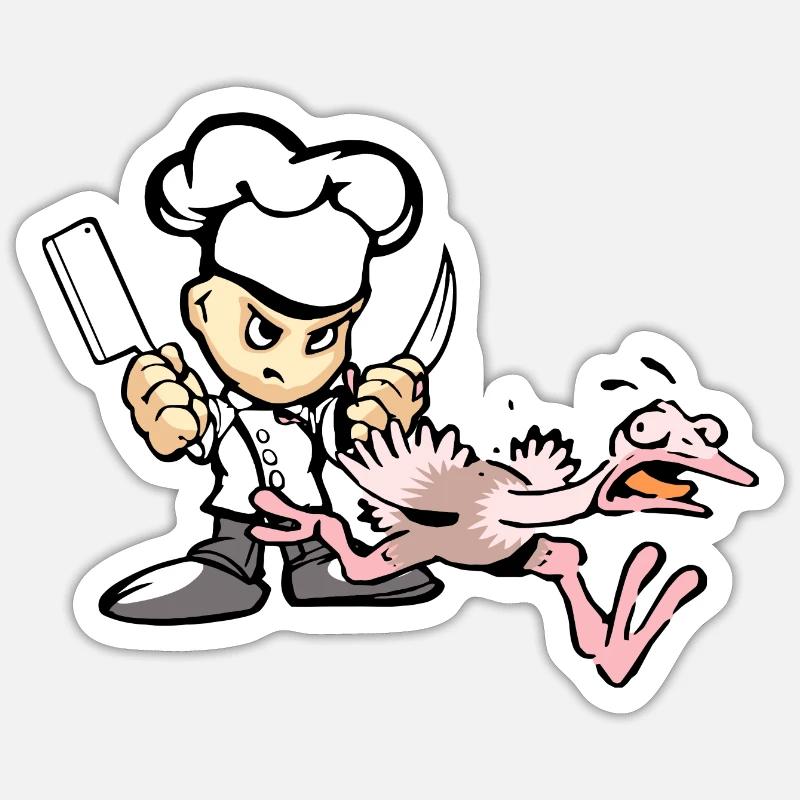 Funny Chef gobble Sticker size S (10 x 10 cm)
