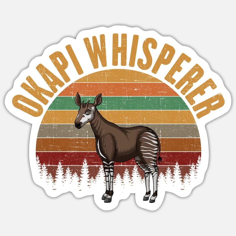 okapi flüstern, okapi - Sticker Größe S (10 x 10 cm) - Mattweiß