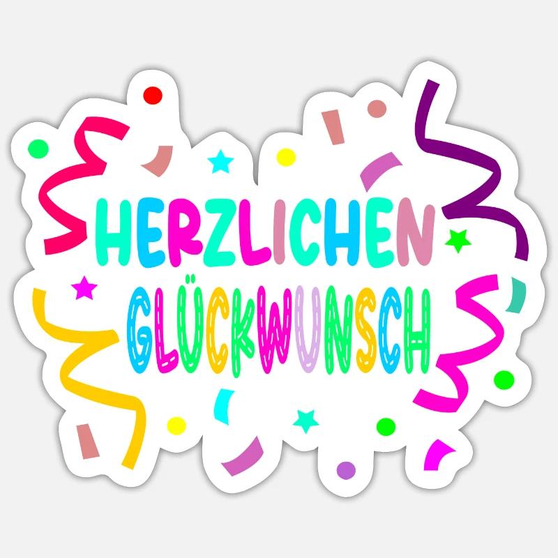 Congratulations - Confetti - Sticker size S (10 x 10 cm) - white matte