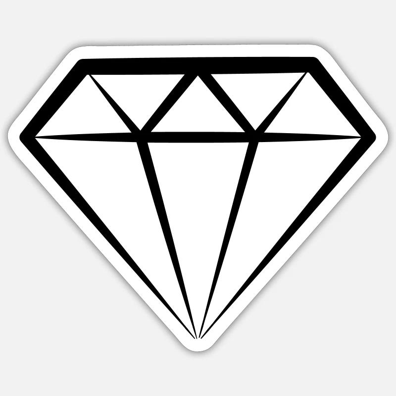 Diamond - Sticker Größe S (10 x 10 cm) - Mattweiß