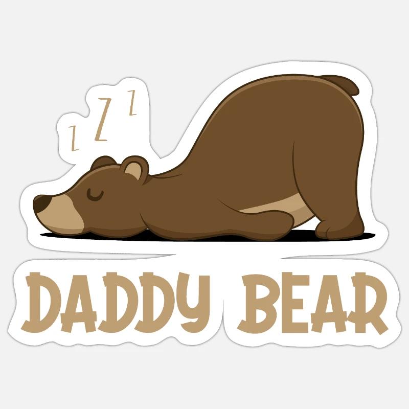 Ours de papa - Sticker taille S (10 x 10 cm) - blanc mat