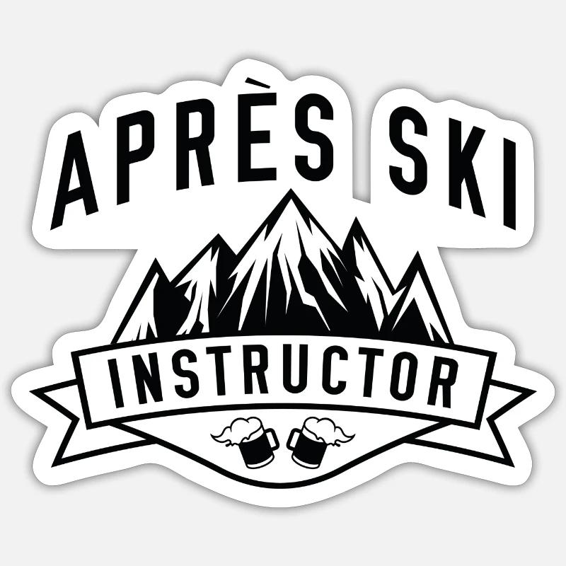 Moniteur d’après-ski - Sticker taille S (10 x 10 cm) - blanc mat
