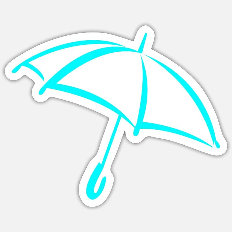 Regenschirm - Sticker Größe S (10 x 10 cm) - Mattweiß