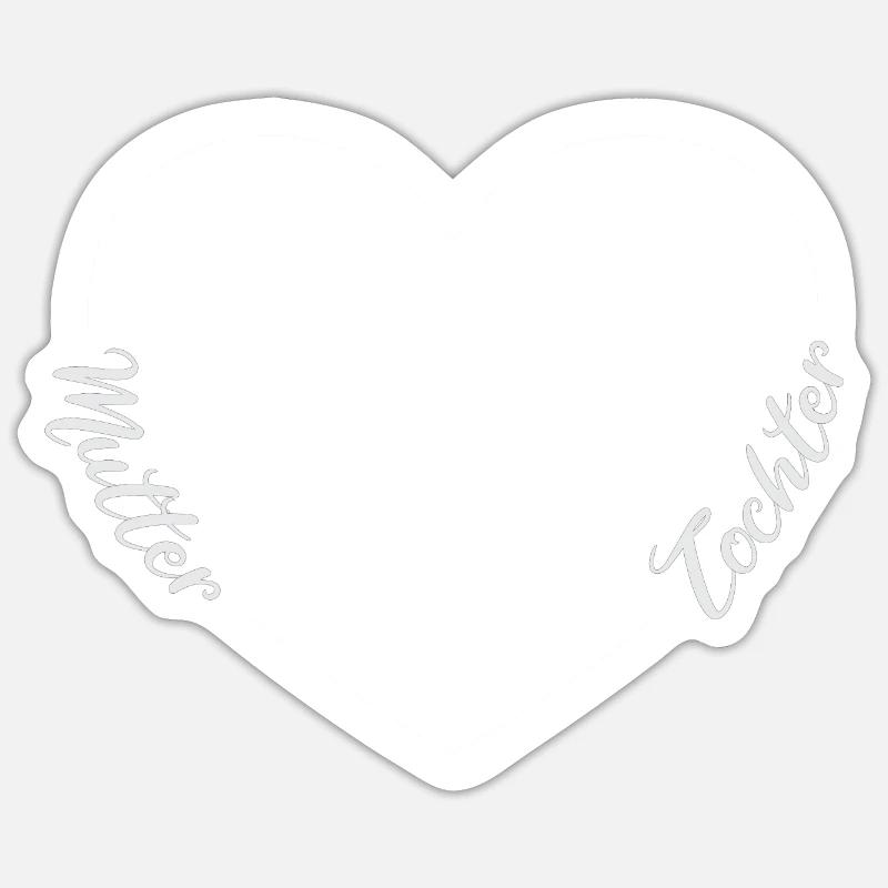 Mutter Tochter Herz liebe Muttertag Sticker Größe S (10 x 10 cm)