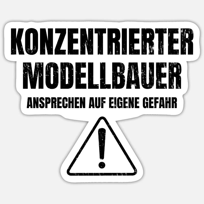 Konzentrierter Modellbauer | Modellbau Geschenke - Sticker Größe S (10 x 10 cm) - Mattweiß
