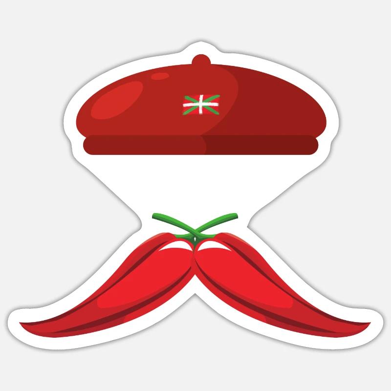 BASQUE - pays basque - Sticker taille S (10 x 10 cm) - blanc mat