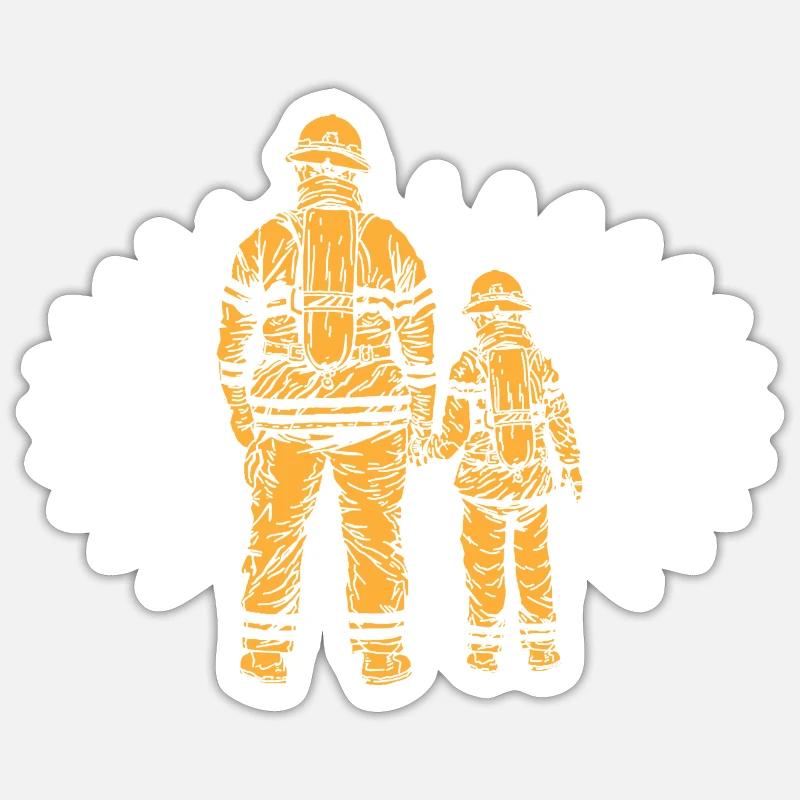 Pompiers - Sticker taille S (10 x 10 cm) - blanc mat