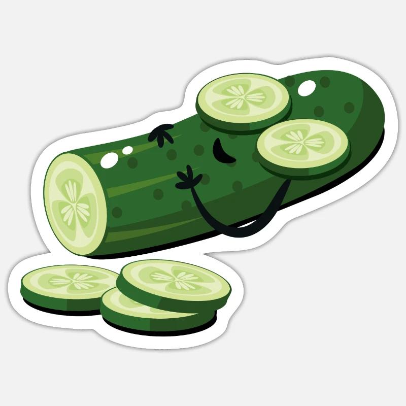cucumber - Sticker size S (10 x 10 cm) - white matte
