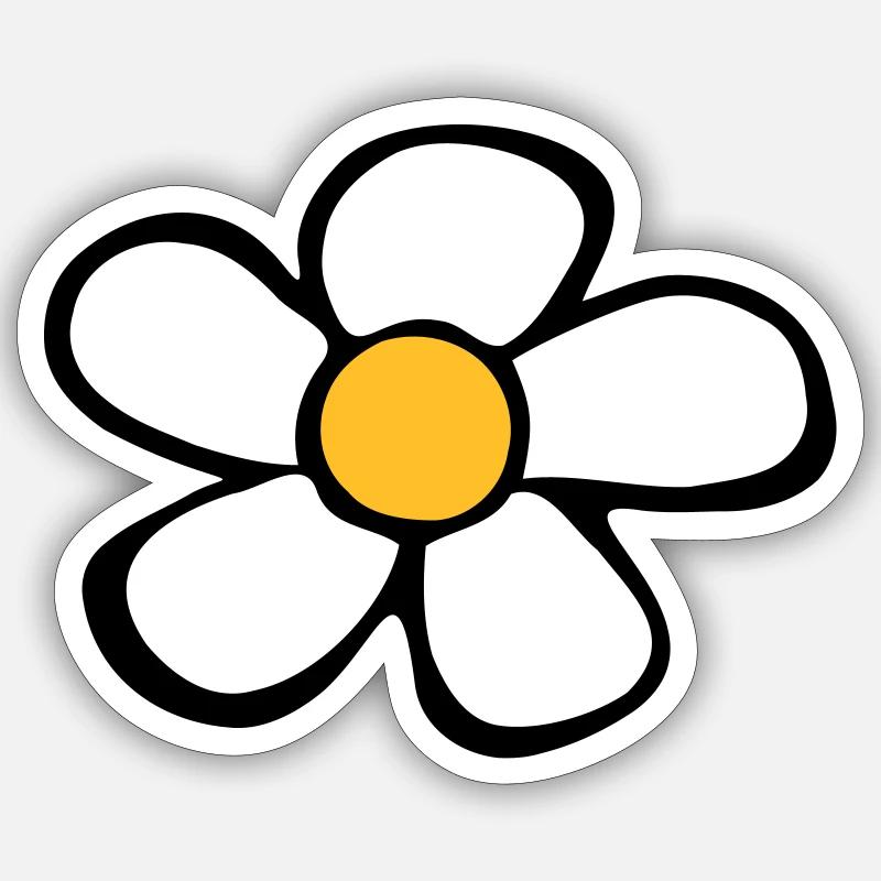 Fleur - Sticker taille S (10 x 10 cm) - blanc mat