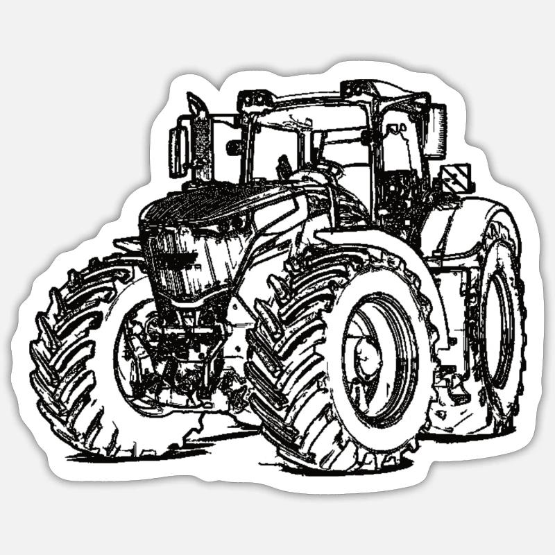 Traktor - Sticker Größe S (10 x 10 cm) - Mattweiß