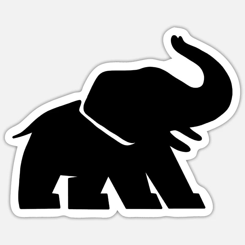Elefant Comic - Sticker Größe S (10 x 10 cm) - Mattweiß