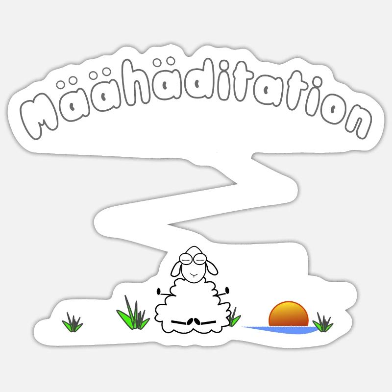 Meditation - Sticker Größe S (10 x 10 cm) - Mattweiß