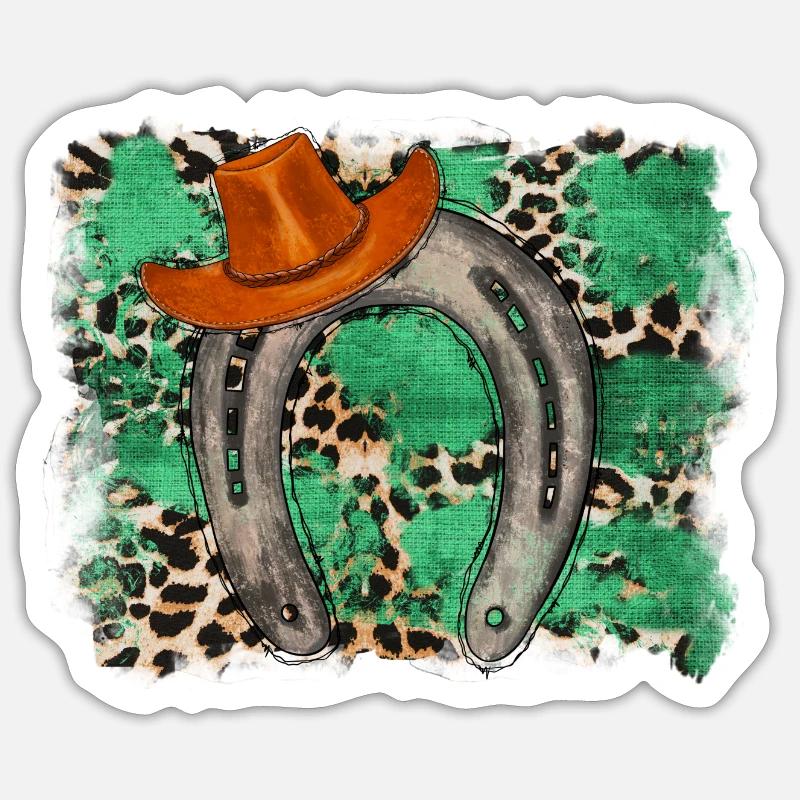 Fer à cheval occidental - Sticker taille S (10 x 10 cm) - blanc mat
