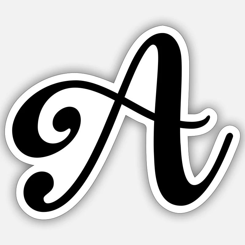 letter a - Sticker size S (10 x 10 cm) - white matte