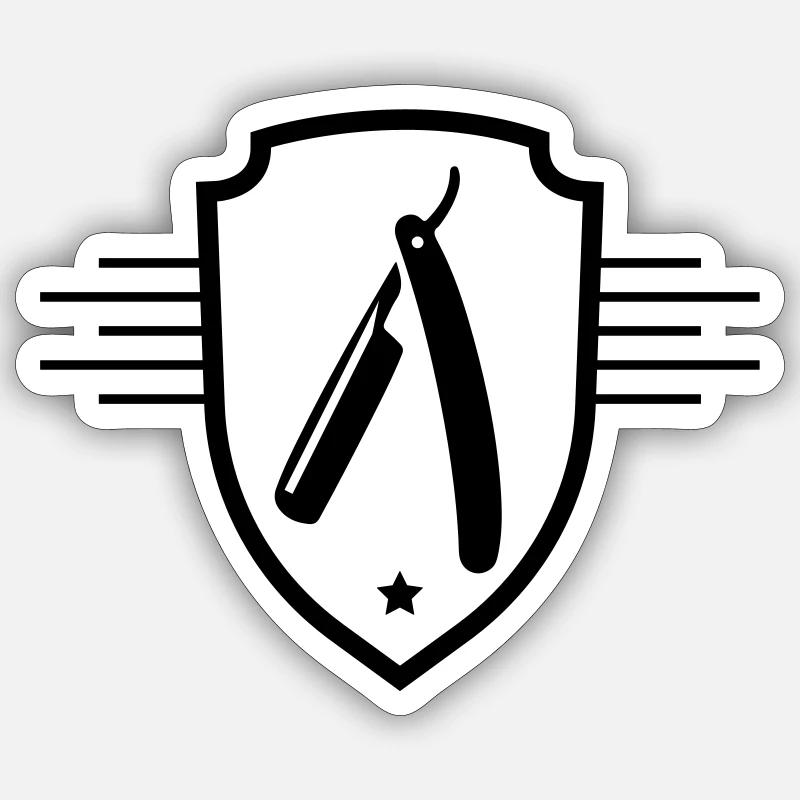 Barber razor blade Sticker size S (10 x 10 cm)