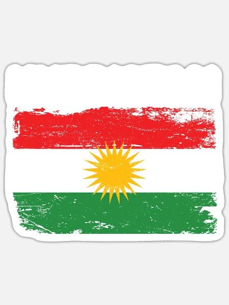 Kurdistan Kurdisch Kurdistan Shirt Lustig Kurdista - Sticker Größe S (10 x 10 cm) - Mattweiß