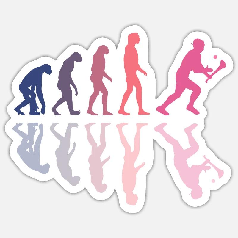 Die Evolution von Hurling - Sticker Größe S (10 x 10 cm) - Mattweiß