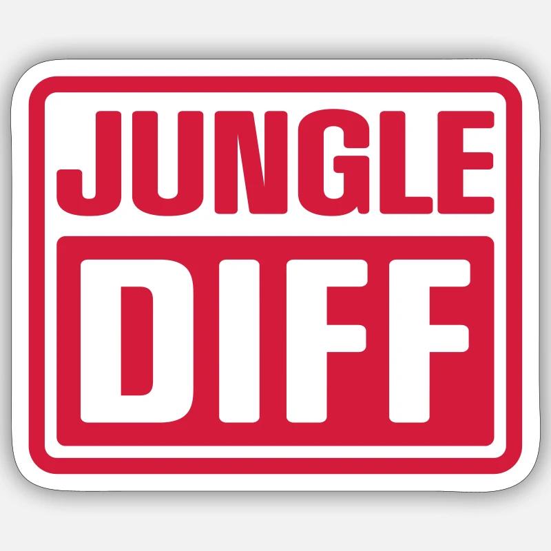 JUNGLE DIFF - Sticker size S (10 x 10 cm) - white matte