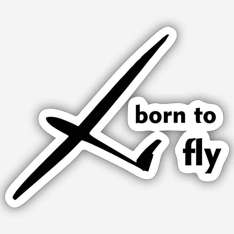 Planeur Planeur Planeur Pilote - Sticker taille S (10 x 10 cm) - blanc mat