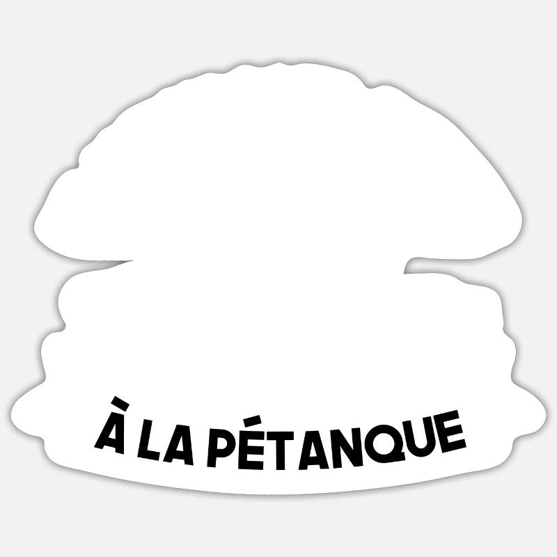 Pétanque ne jamais sous estimer Un Octogénaire 80 - Sticker taille S (10 x 10 cm) - blanc mat