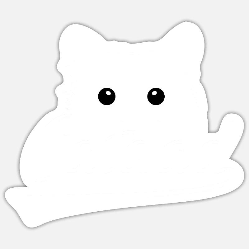 Catdad - Sticker taille S (10 x 10 cm) - blanc mat