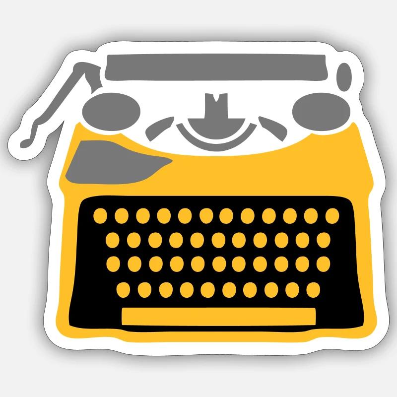 machine ecrire - Sticker taille S (10 x 10 cm) - blanc mat