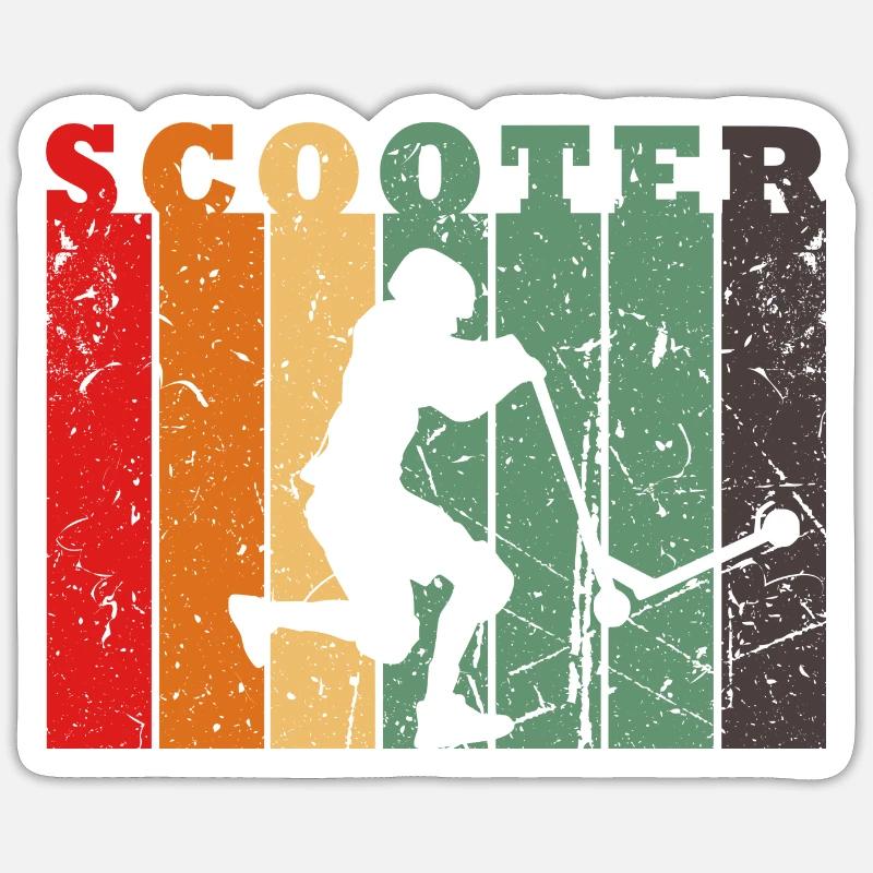 Rollerfahrer Geschenk Tretroller Stunt Scooter Sticker Größe S (10 x 10 cm)