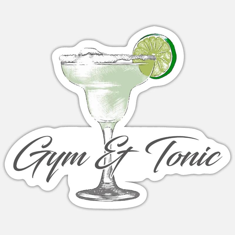 Gym tonic - Sticker taille S (10 x 10 cm) - blanc mat