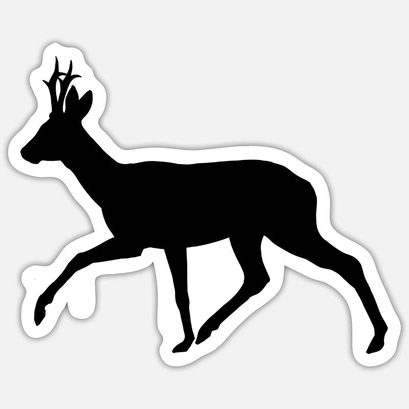 Chevreuil - Sticker taille S (10 x 10 cm) - blanc mat