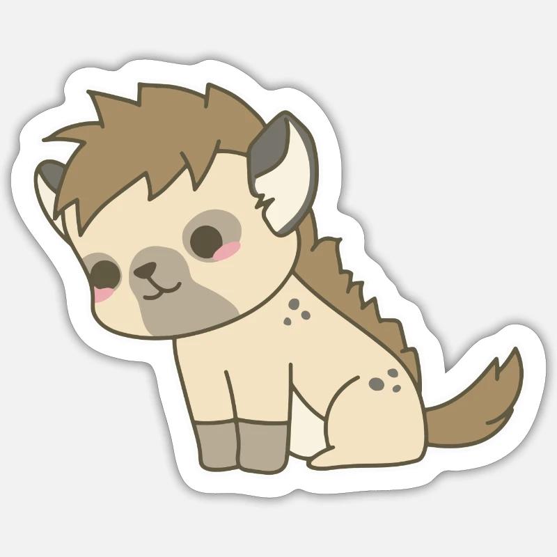 Hyäne - Sticker Größe S (10 x 10 cm) - Mattweiß