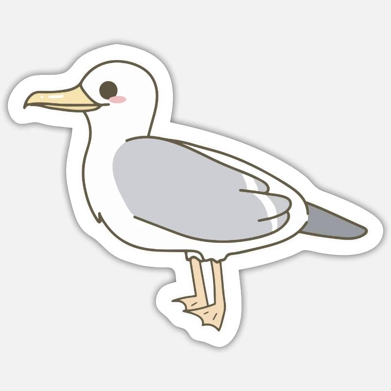Möwe - Sticker Größe S (10 x 10 cm) - Mattweiß