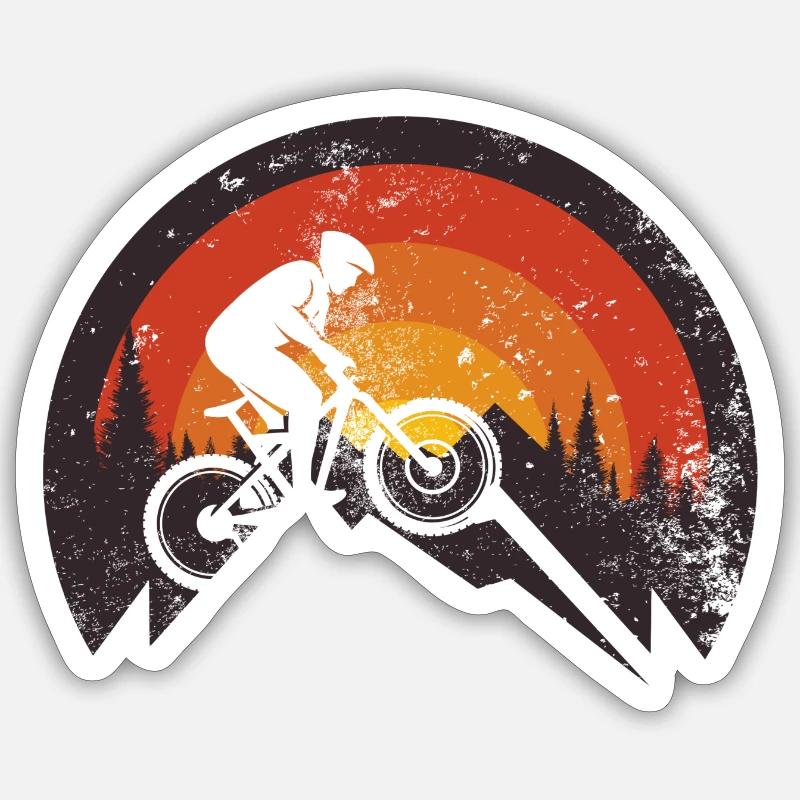 Sunset Ridge MTB Silhouette - Sticker size S (10 x 10 cm) - white matte