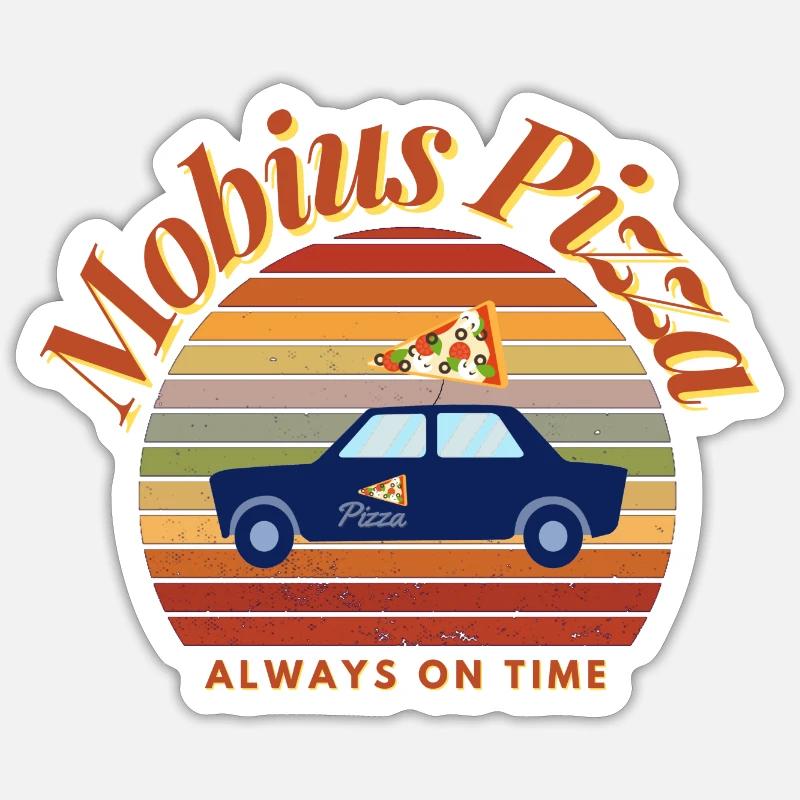 Mobius Pizza Always on time Sticker size S (10 x 10 cm)