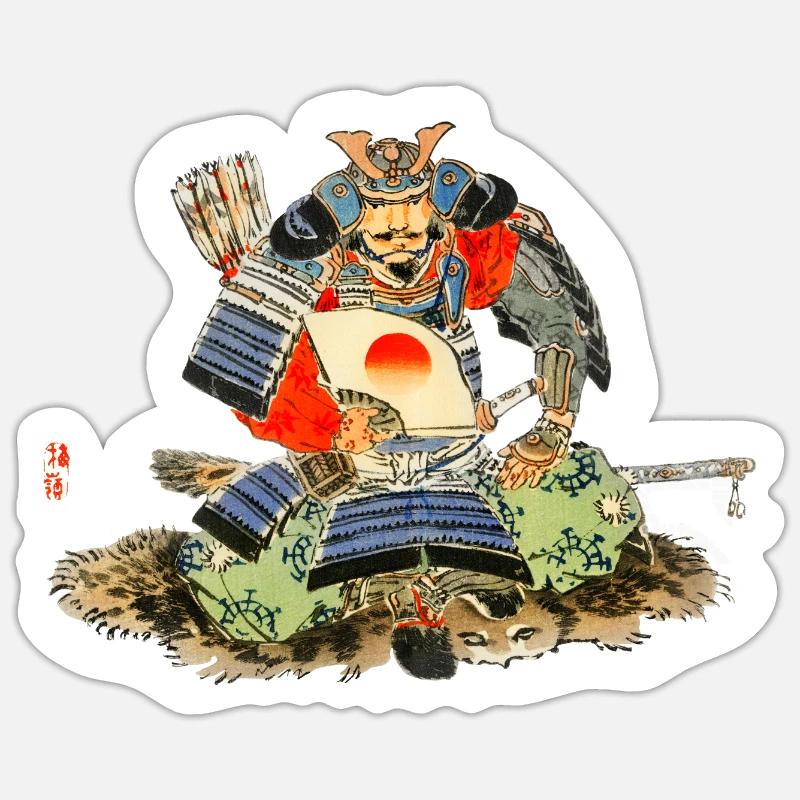 Samurai von Kōno Bairei Sticker Größe S (10 x 10 cm)