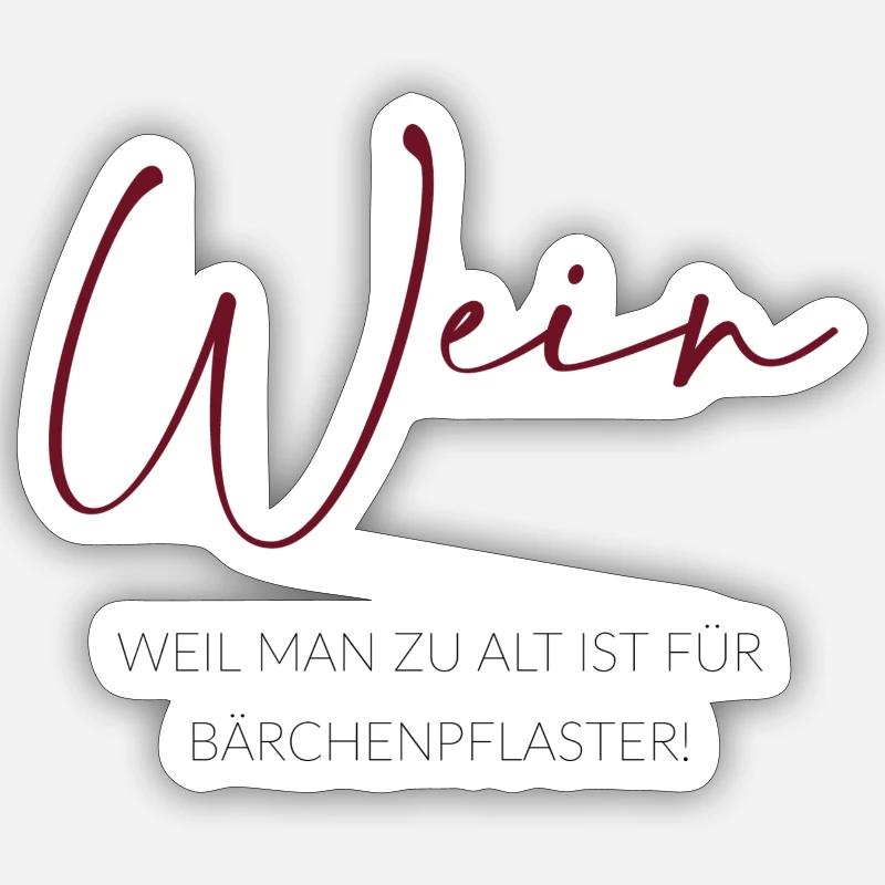 Wein - Sticker Größe S (10 x 10 cm) - Mattweiß