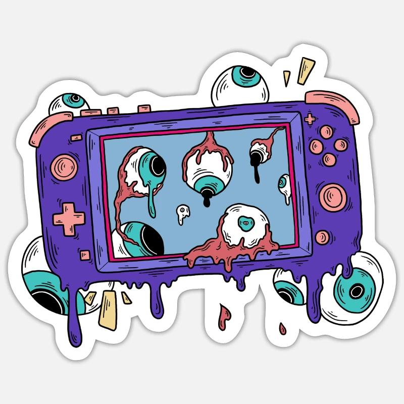 CONSOLE DE JEU ZOMBIE GAME CONTROLLER Sticker taille S (10 x 10 cm)