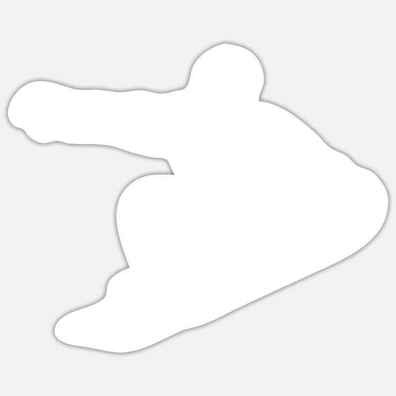 Snowboard Snowboarder - Sticker taille S (10 x 10 cm) - blanc mat