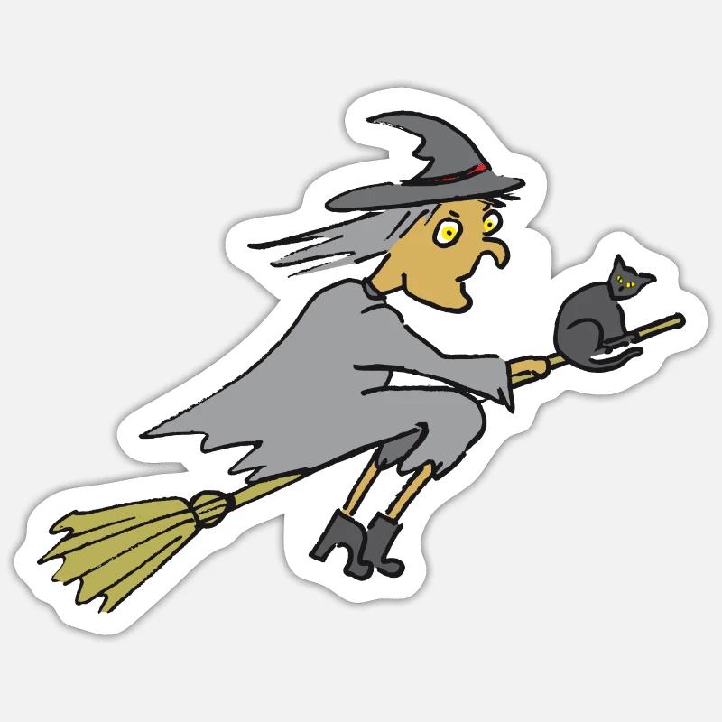 Witch, Halloween, witch Sticker size S (10 x 10 cm)