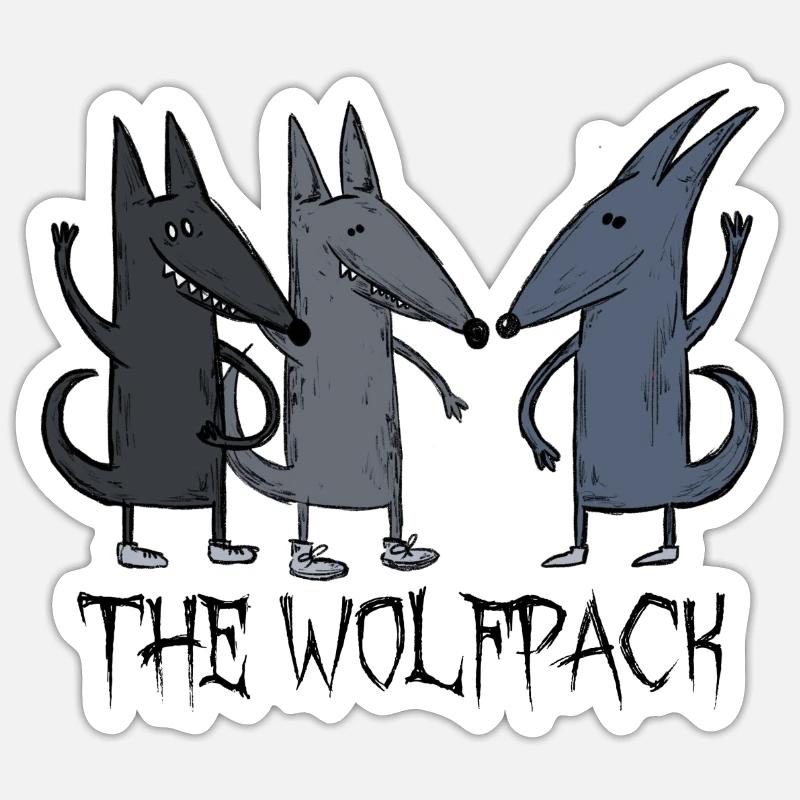 Wolfpack Wolf Pack Copains - Sticker taille S (10 x 10 cm) - blanc mat