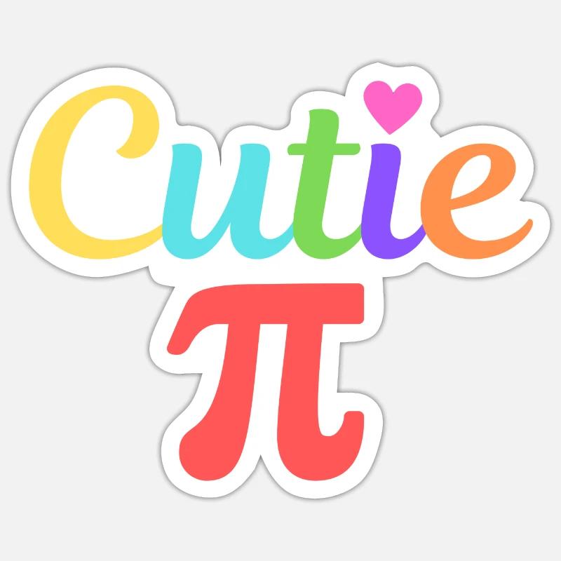 Cutie Pi - Sticker taille S (10 x 10 cm) - blanc mat