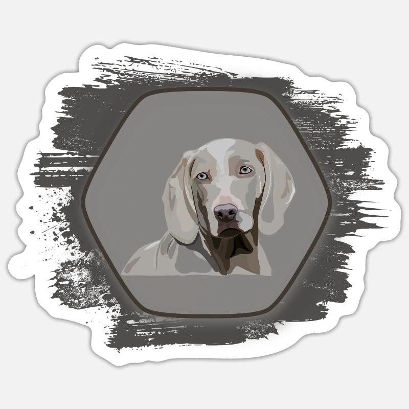 Weimaraner - Sticker size S (10 x 10 cm) - white matte