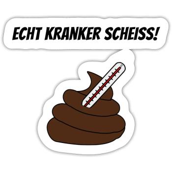 Kranker Scheiss - Sticker Größe S (10 x 10 cm) - Mattweiß - Vorne