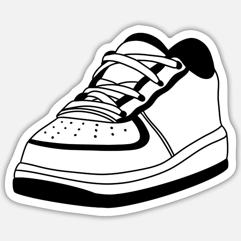 Sneaker noir - Sticker taille S (10 x 10 cm) - blanc mat