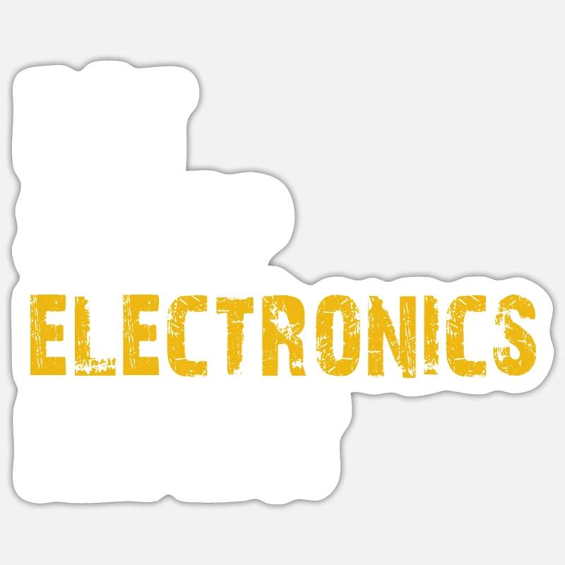 eat sleep electronics repeat - Sticker size S (10 x 10 cm) - white matte