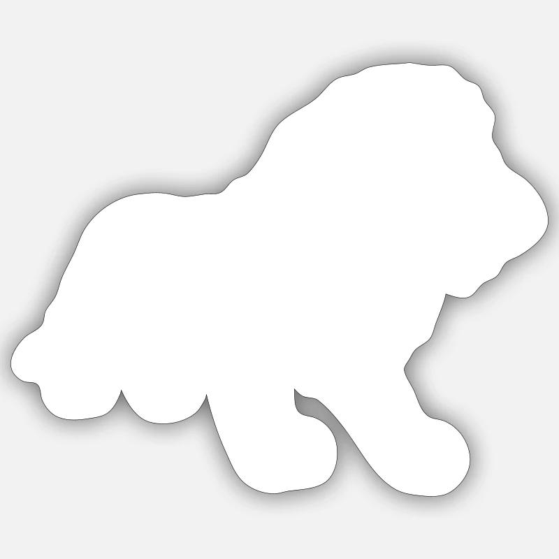 lion - Sticker taille S (10 x 10 cm) - blanc mat