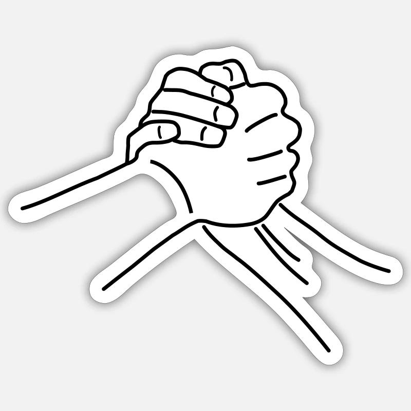 Poignée de main - Sticker taille S (10 x 10 cm) - blanc mat