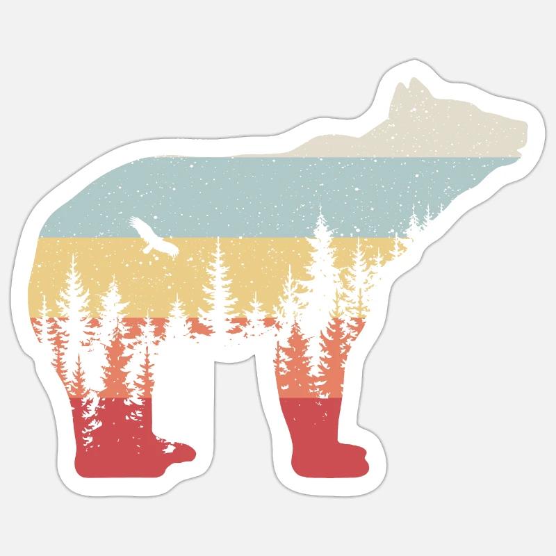 Bär - Sticker Größe S (10 x 10 cm) - Mattweiß